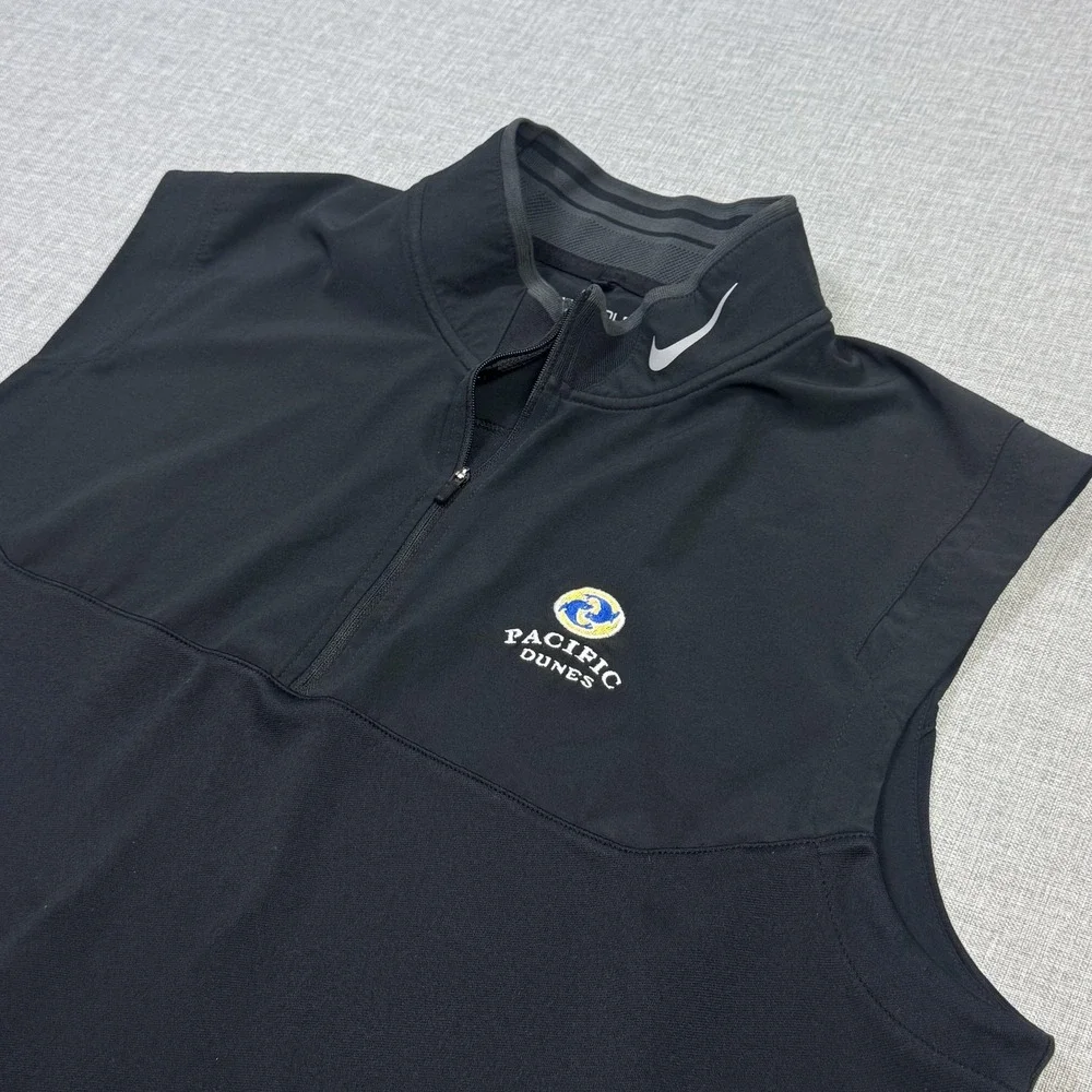 Nike Golf Tour Performance 1/4 Zip Vest Sleeveless Pullover Men XL Black Dri-FIT